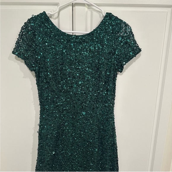 ADRIANNA PAPELL  Sequin Gown in Dusty Emerald - Picture 7 of 10